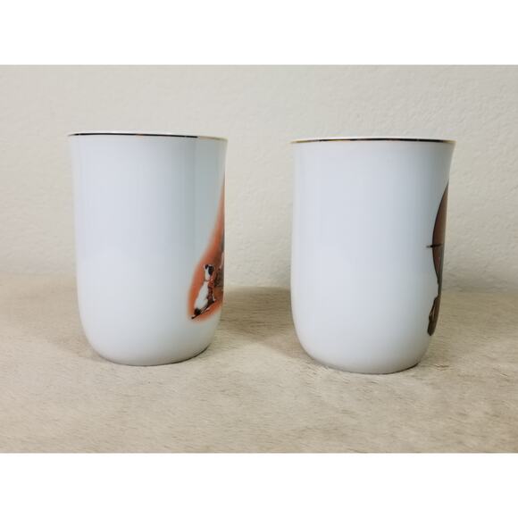 Norman Rockwell Coffee Mug Tea Cup 1981 Gold Trim 4 1/4" Drinkware 10oz x2 - Picture 7 of 12